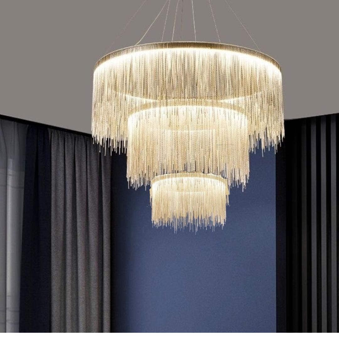 Arisha Tassel Chain Art Deco Pendant Light Living Room Hall - Neutral Decor
