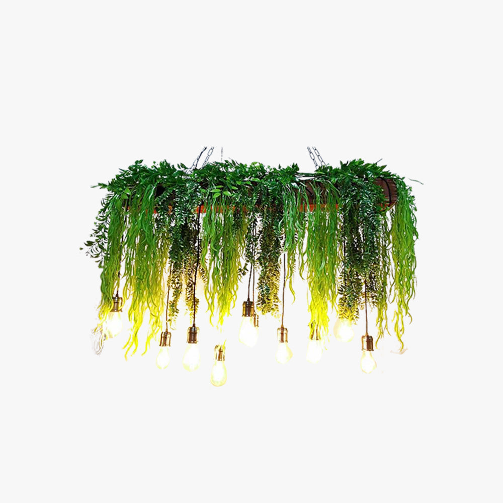 Ritta Natural Decorative Rectangular Plant Pendant Light - Neutral Decor