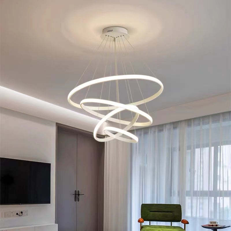 Arisha Modern Ring /Silicon Pendant Light, 2/3/4 Rings - Neutral Decor