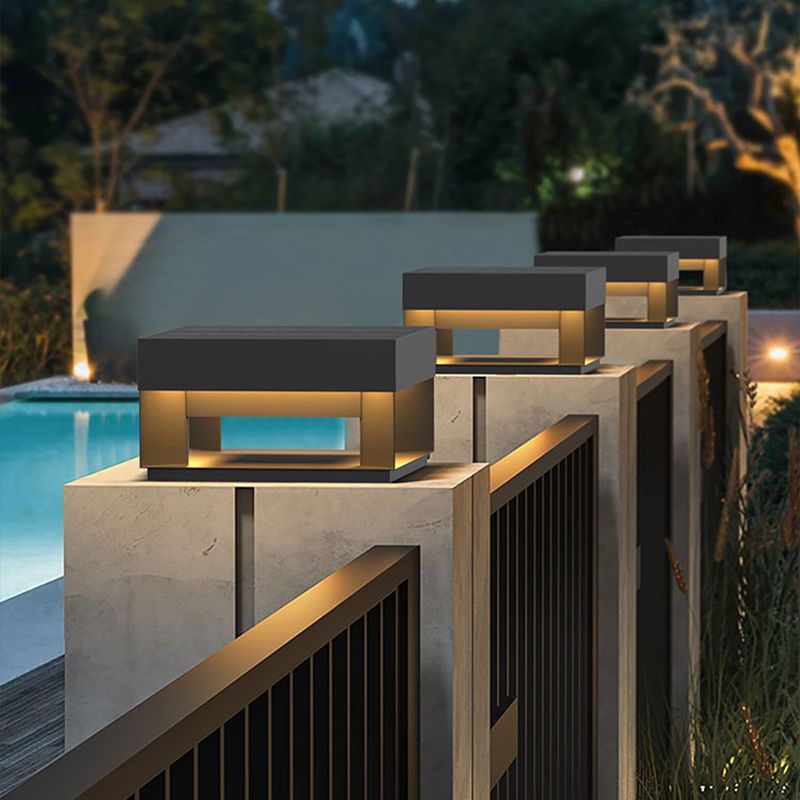Ray Post Modern Solar Square LED Outdoor Light - Neutral Decor