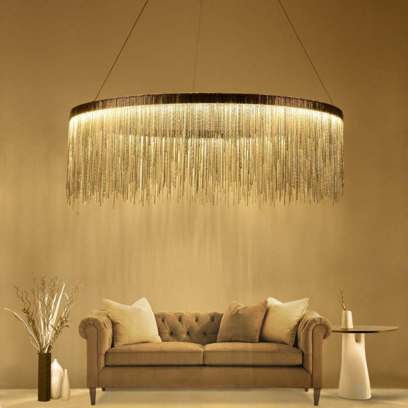 Arisha Tassel Chain Art Deco Pendant Light Living Room Hall - Neutral Decor