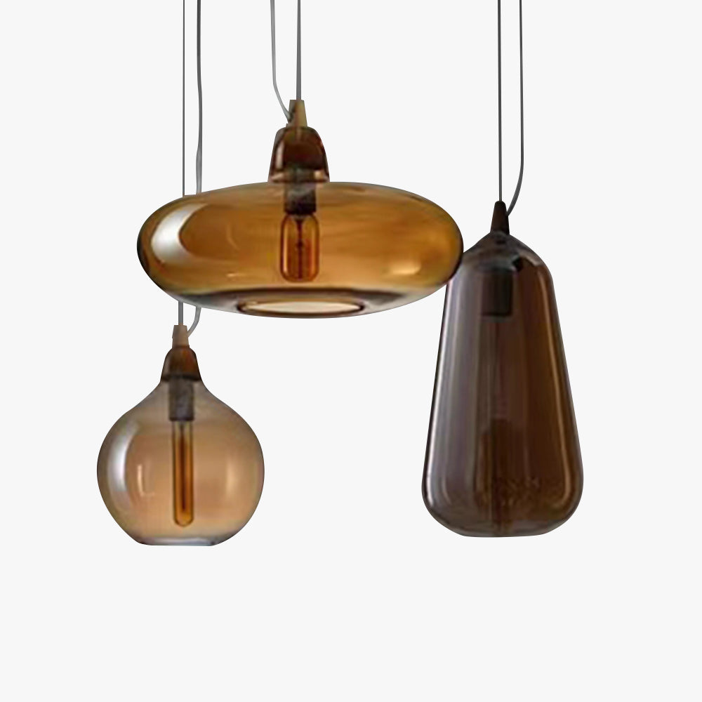 Valentina Modern Art Amber Pendant Light Glass Bedroom - Neutral Decor