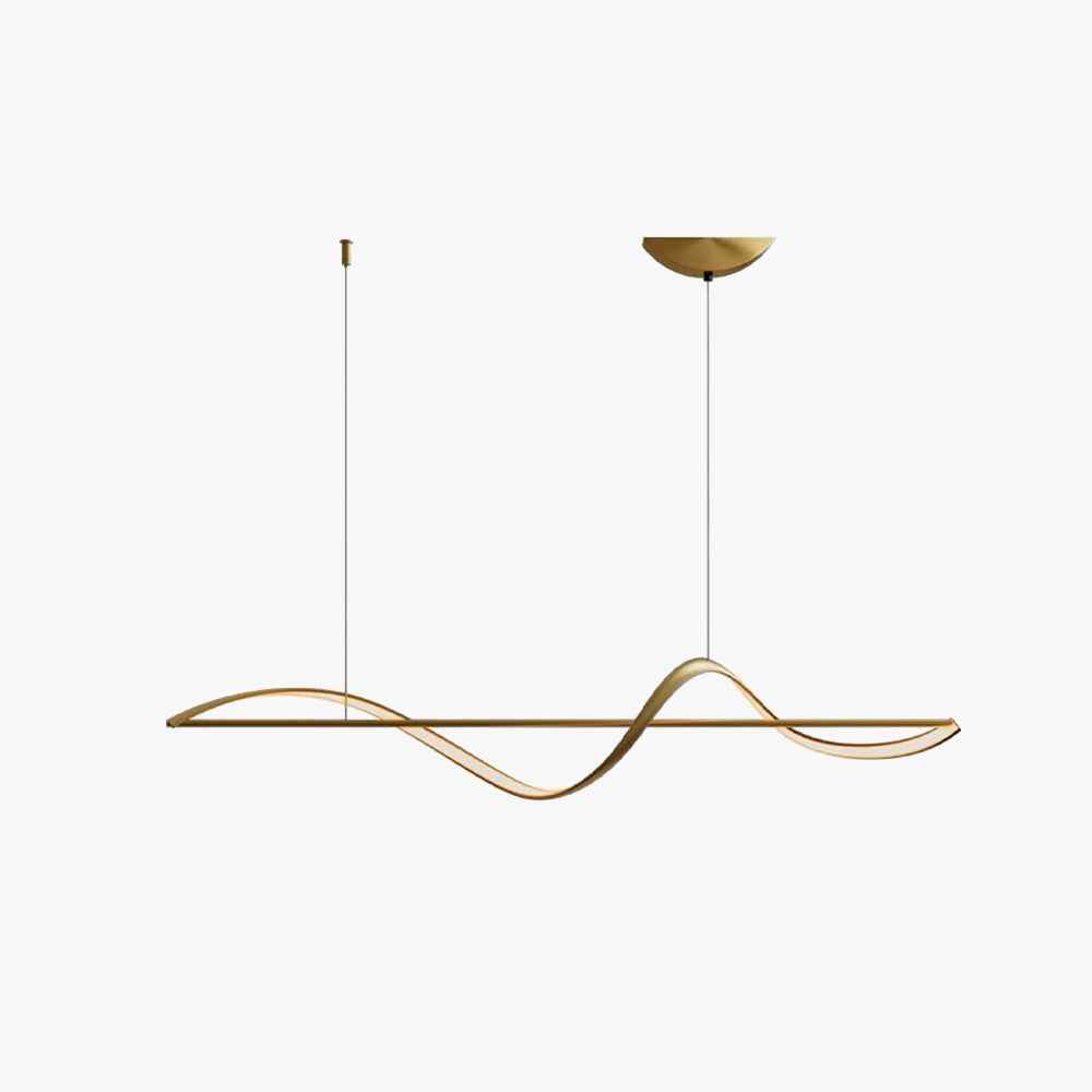 Arisha Pendant Light Wave Minimalist Designer Brass Art Gallery - Neutral Decor
