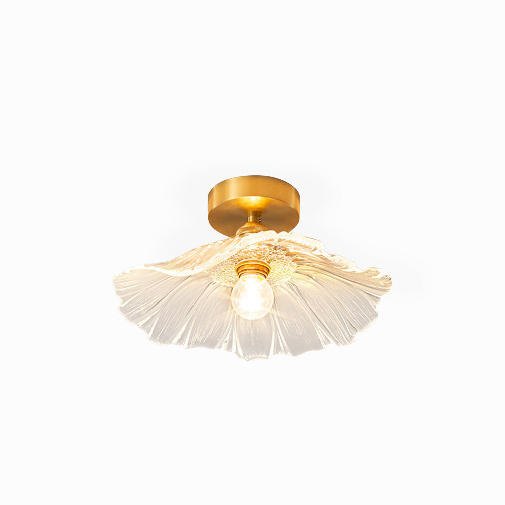 Arisha Art Deco Flower Glass Flush Mount Ceiling Light - Neutral Decor