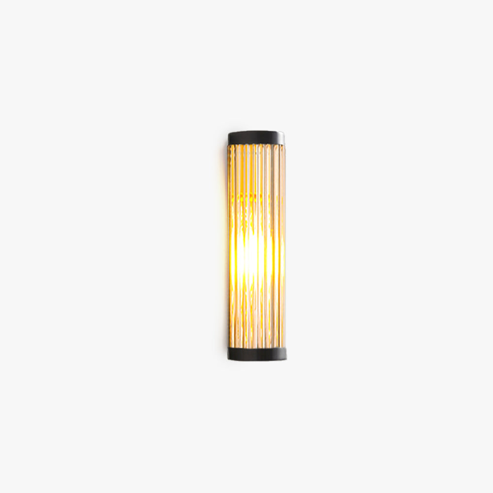 Yoru Modern Semi-Cylindrical Metal/Glass Outdoor Wall Lamp, Black - Neutral Decor