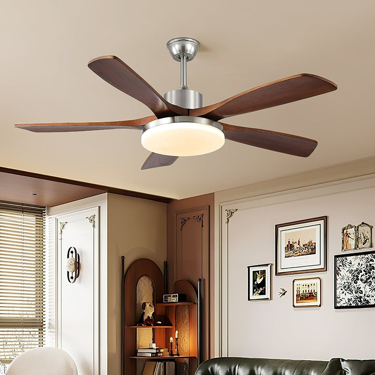 Alduira Modern Wood Ceiling Fan Light