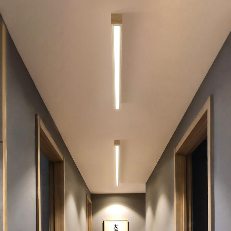 Arisha Linear Ceiling Light, Wood, 23.6"/39.4" - Neutral Decor