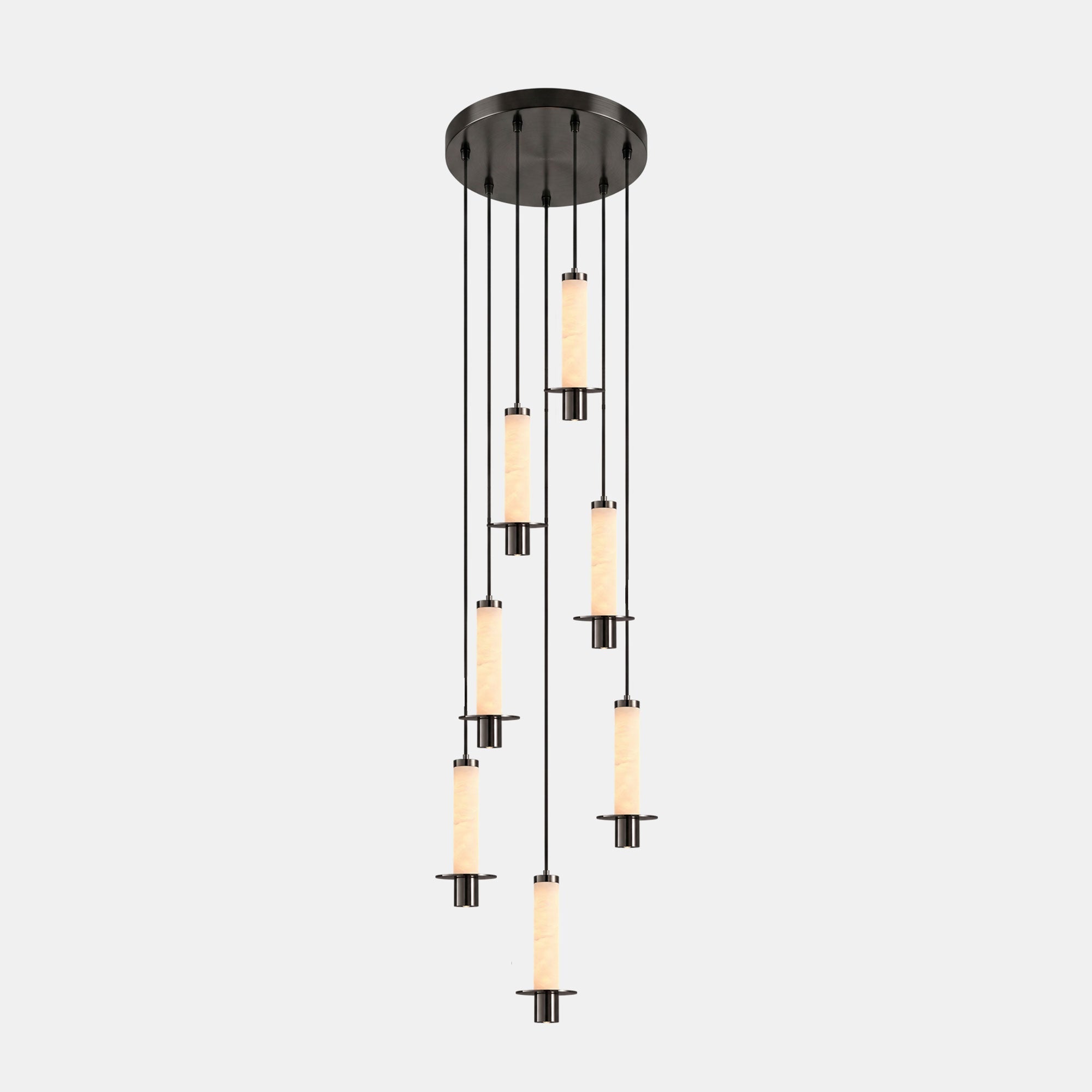 Eirenelia Slim Alabaster Cylindrical Pendant Lamp