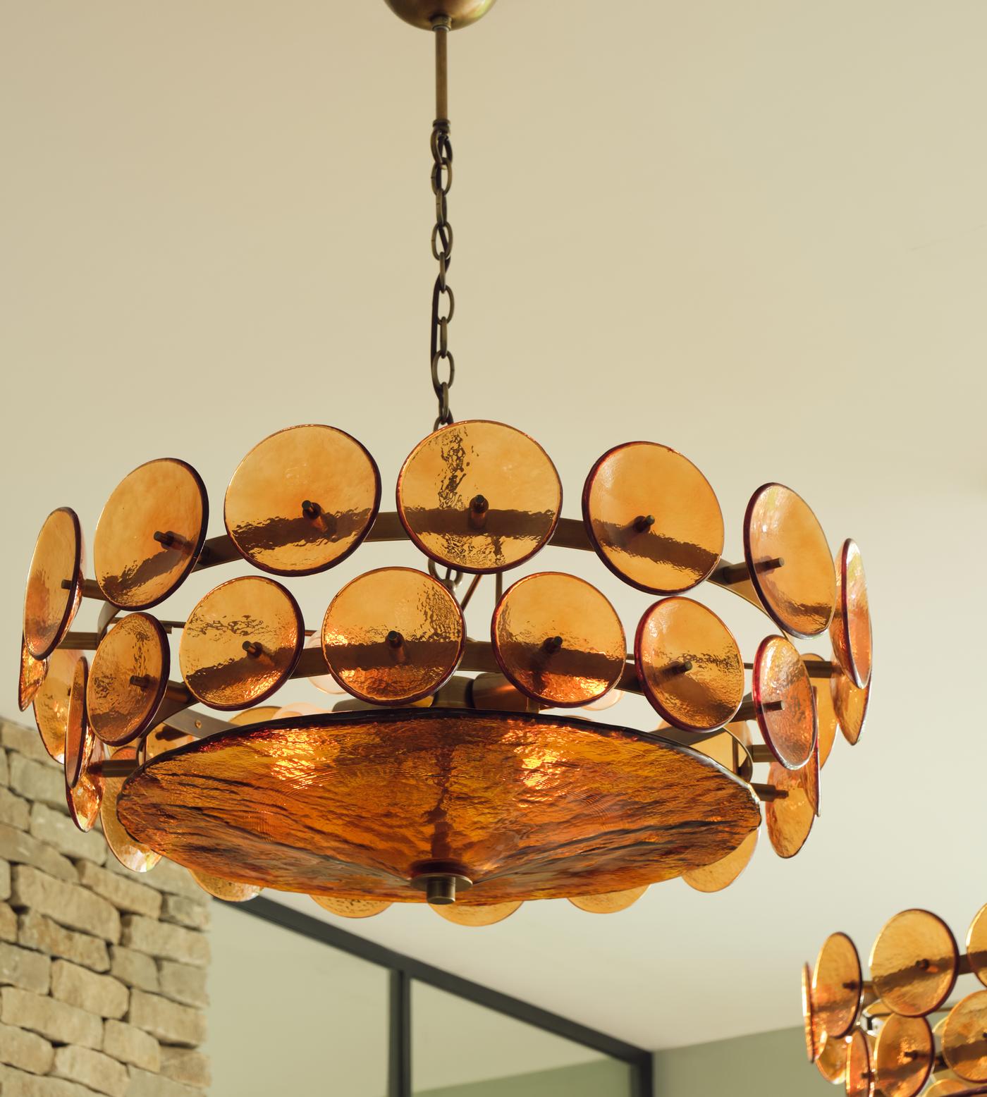Eirinena Chandelier Murano Glass Disc Vintage
