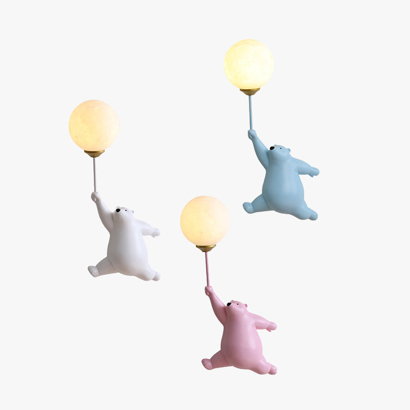 Aria Wall Reading Lamp Bear Balloon Children Bedroom/Bedside/Study - Neutral Decor