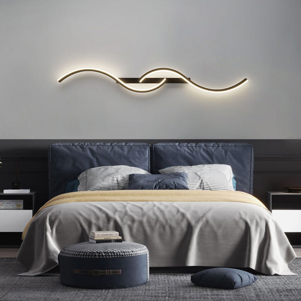 Arisha Modern Linear Wave Bedroom Wall Lamp Living Room - Neutral Decor