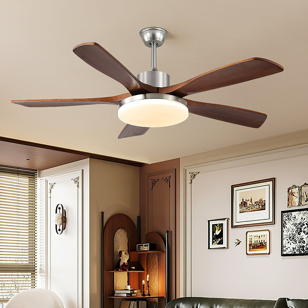 Alduira Modern Wood Ceiling Fan Light