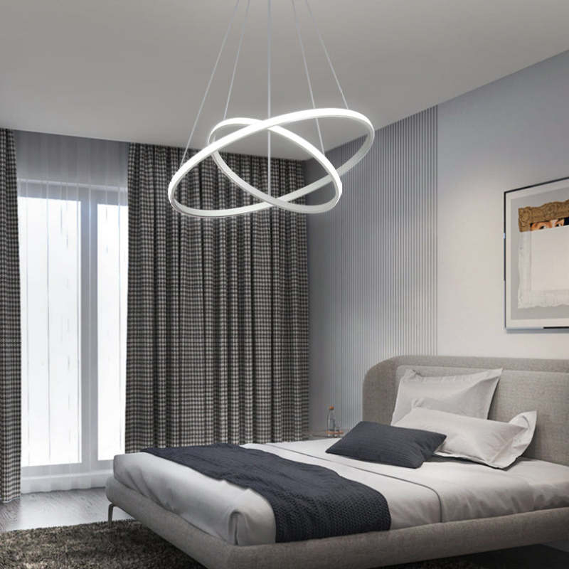 Arisha Modern Ring /Silicon Pendant Light, 2/3/4 Rings - Neutral Decor