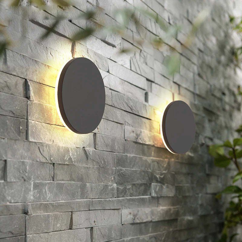 Klyne Minimalist Round/Square Outdoor Wall Lamp LED, Black/White - Neutral Decor