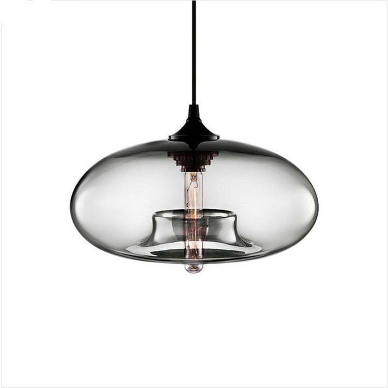 Valentina Modern Bread Shaped Glass Pendant Light 6 Color Living Room - Neutral Decor