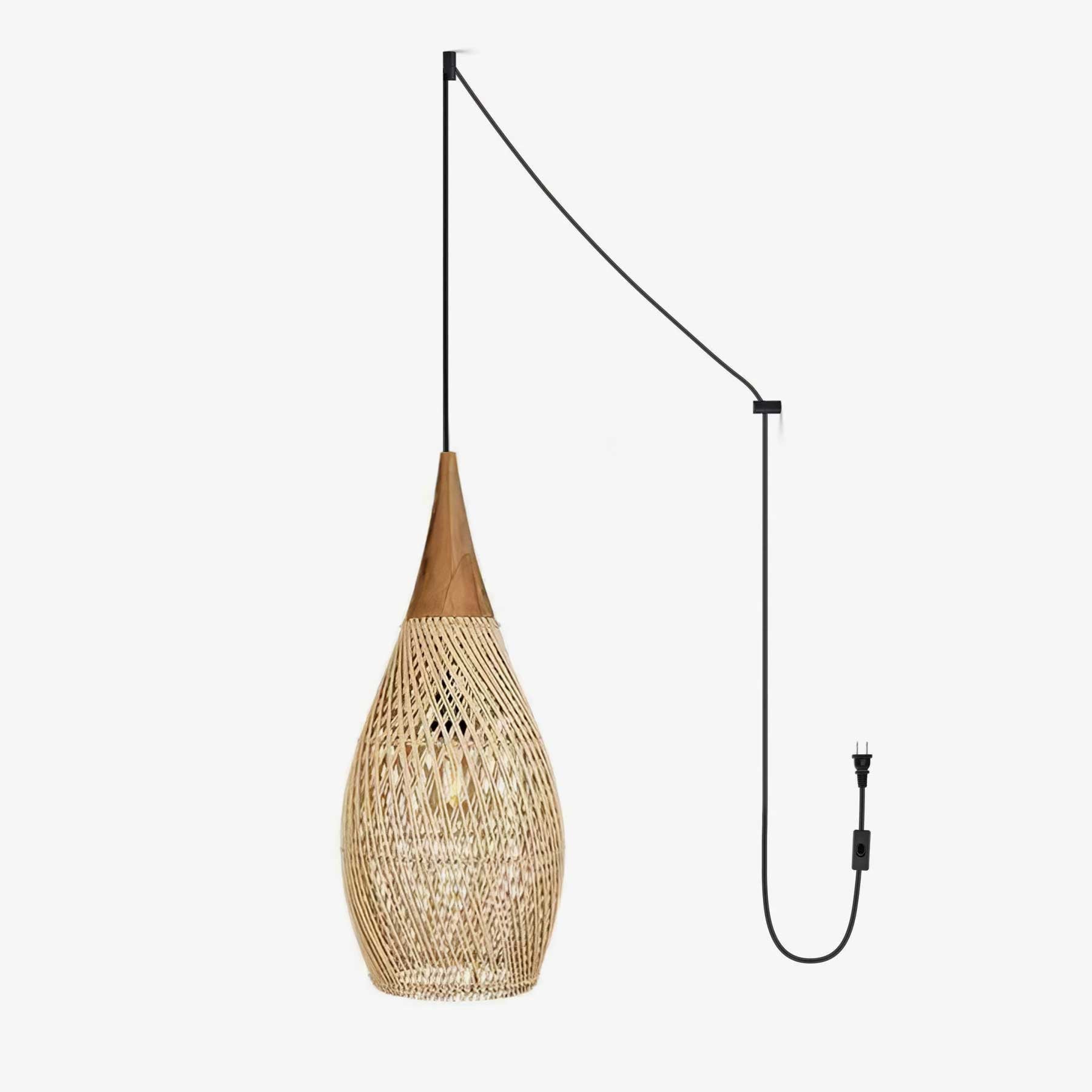 Canirora Pendant Lamp Rattan Swag Woven