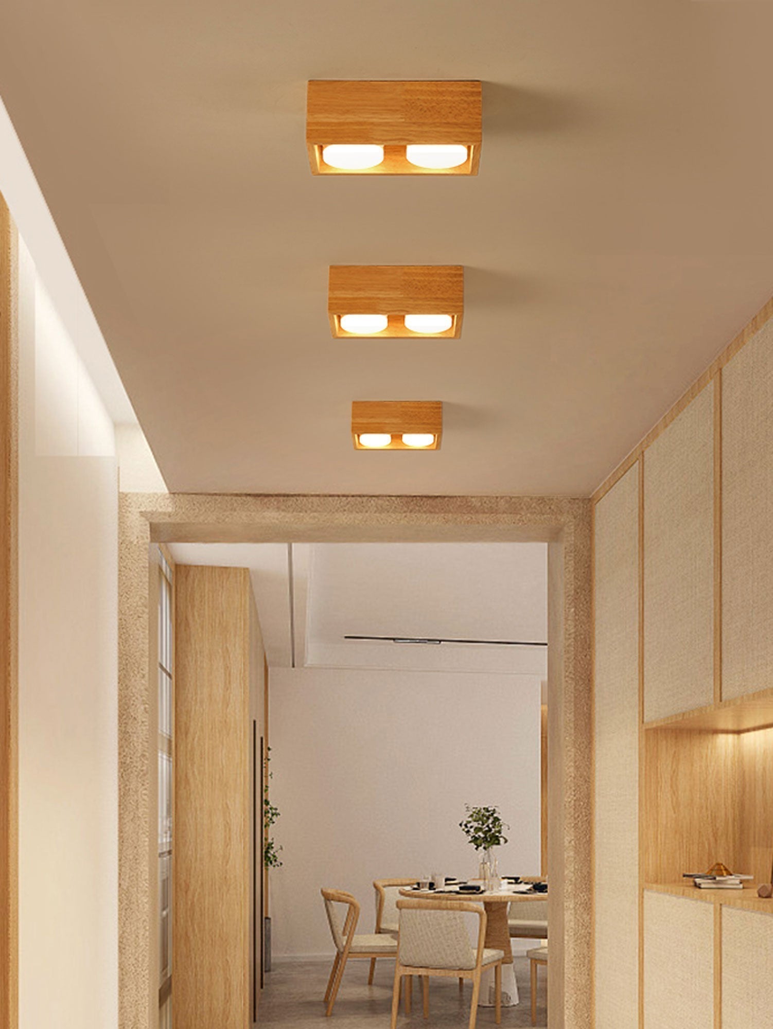 Eliza Minimalist Wood Ceiling Light
