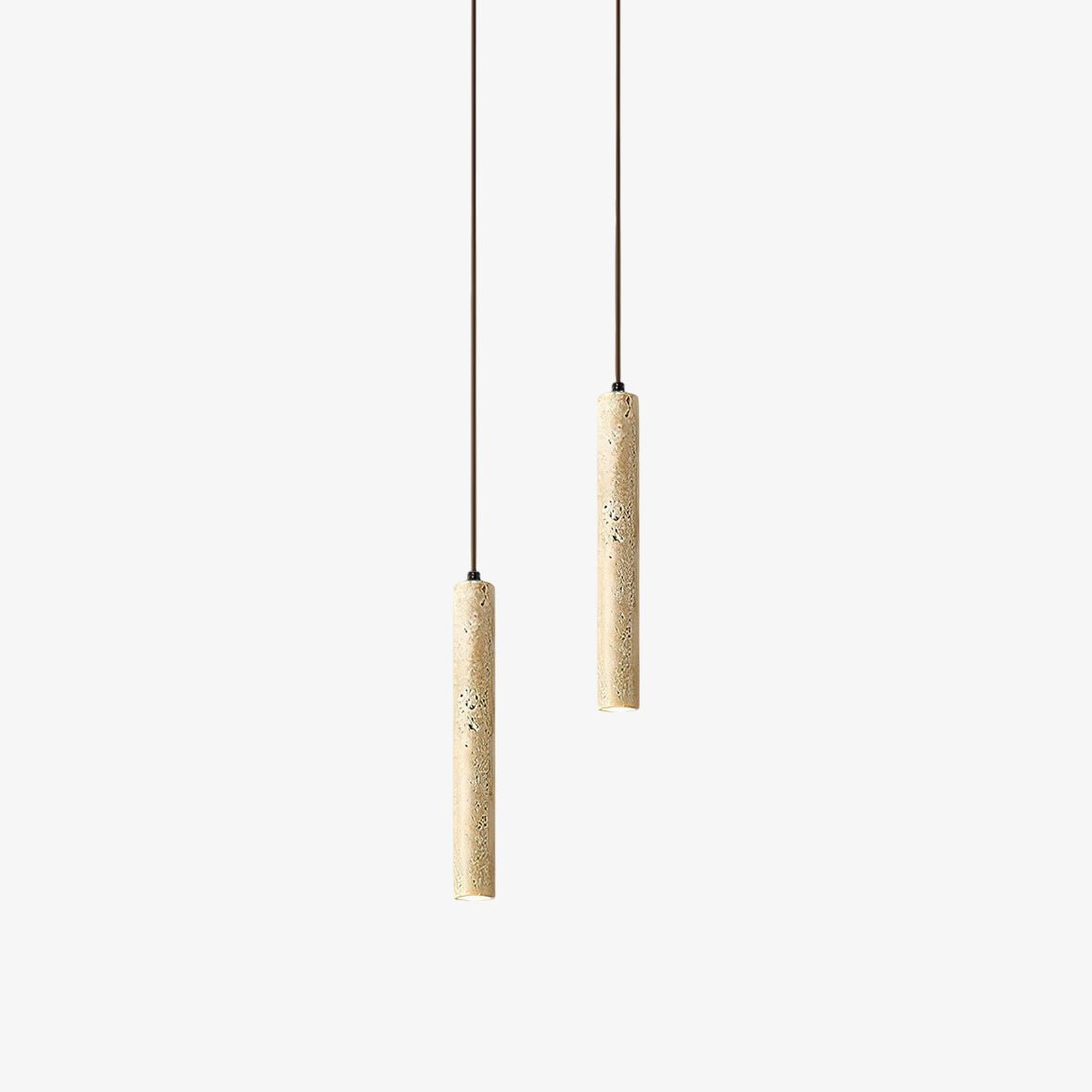 Sular Cylindrical Travertine Pendant Light