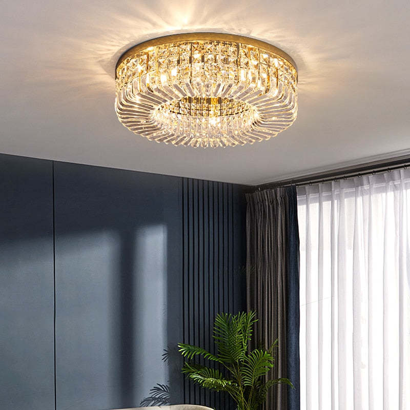 Kristy Luxury Flush Mount /Crystal Ceiling Light - Neutral Decor