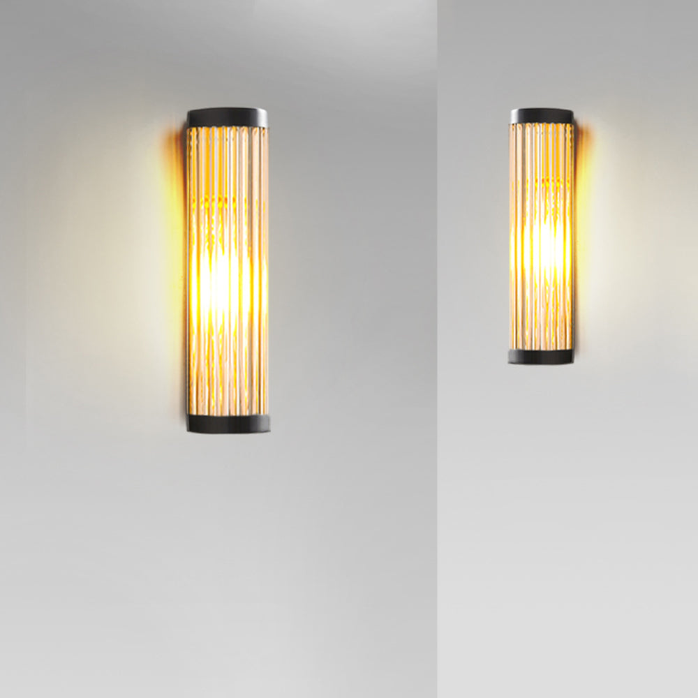 Yoru Modern Semi-Cylindrical Metal/Glass Outdoor Wall Lamp, Black - Neutral Decor