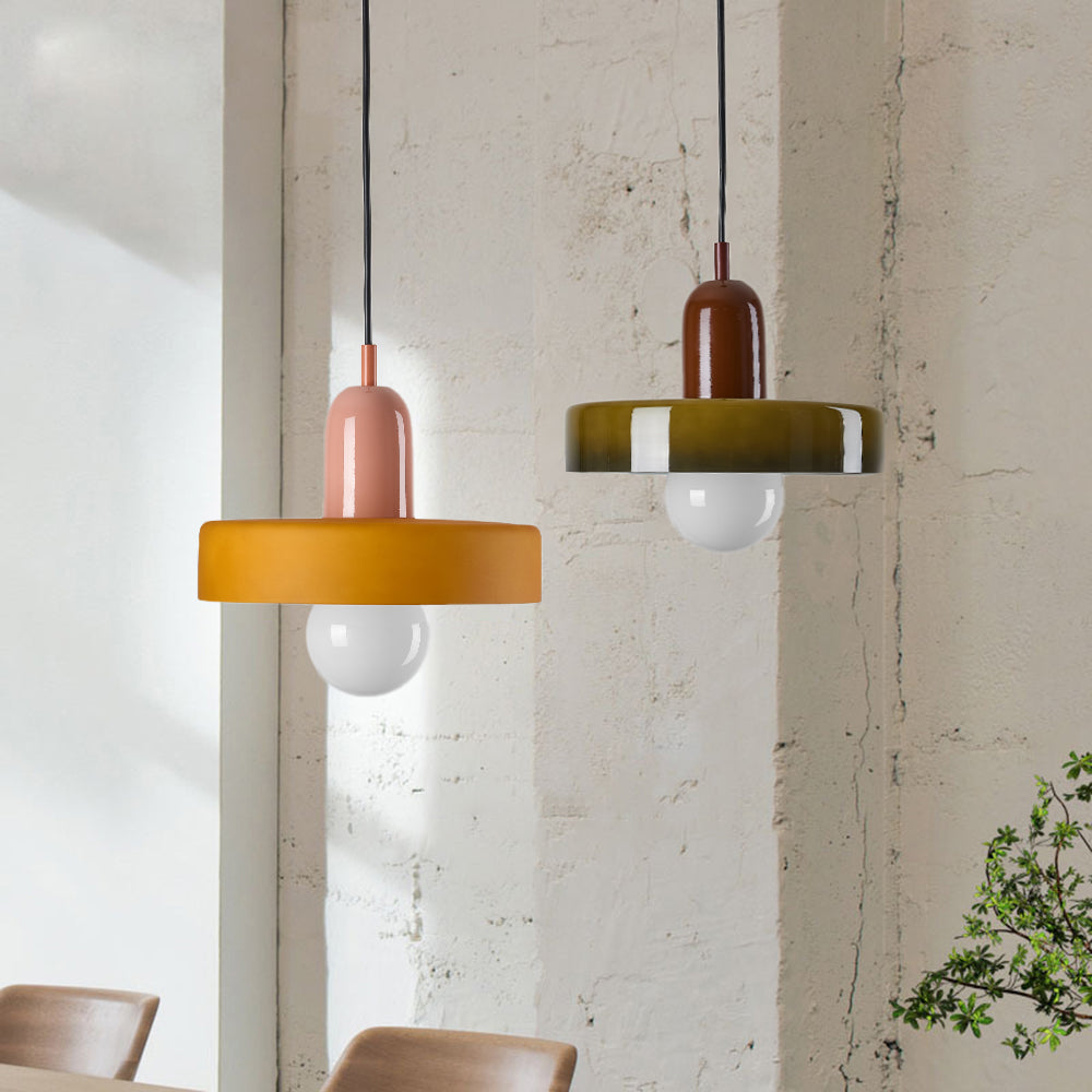 Valentina Vintage LED Glass Pendant Light, Multicolor - Neutral Decor