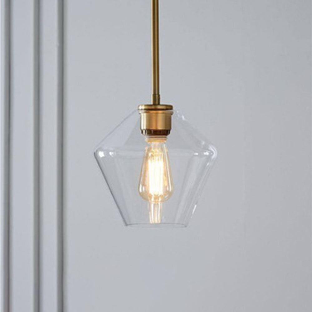June Pendant Light Glass, Clear/Amber Diamond shape - Neutral Decor
