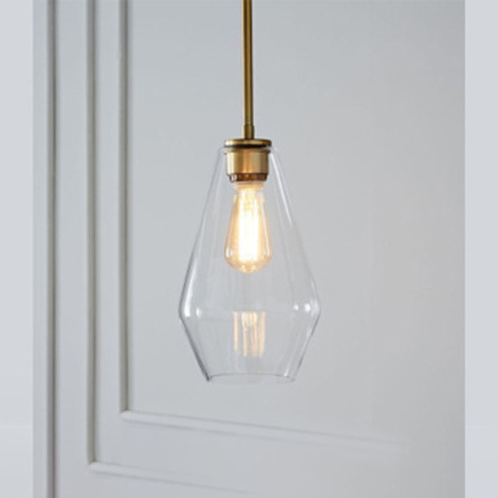 June Pendant Light Glass, Clear/Amber Diamond shape - Neutral Decor