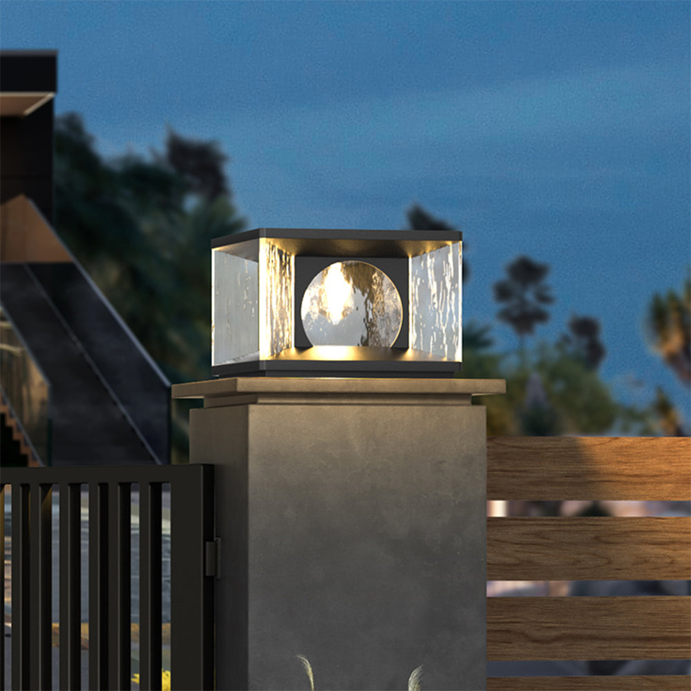 Ray Modern Transparent Rectangular Glass Outdoor Floor Lamp - Neutral Decor