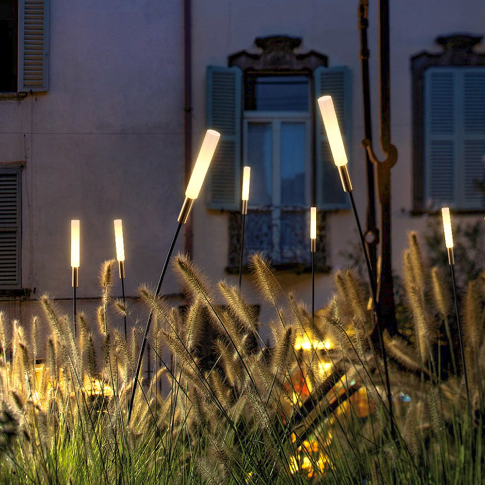 Ray Modern Reed Solar Outdoor Post Light - Neutral Decor