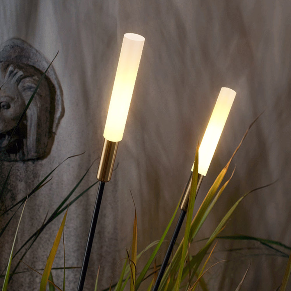 Ray Modern Reed Solar Outdoor Post Light - Neutral Decor
