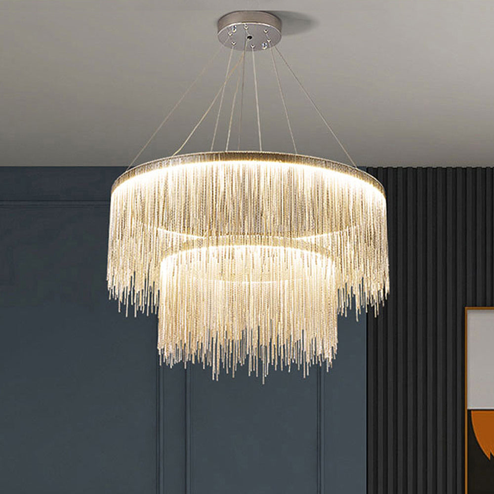 Arisha Tassel Chain Art Deco Pendant Light Living Room Hall - Neutral Decor