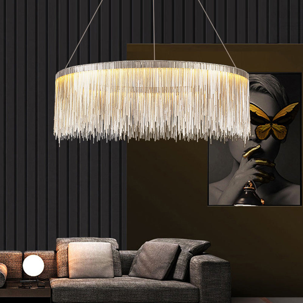 Arisha Tassel Chain Art Deco Pendant Light Living Room Hall - Neutral Decor