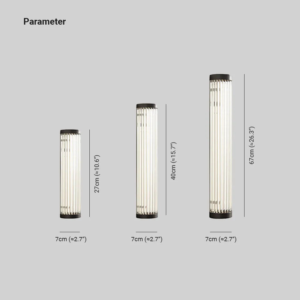Yoru Modern Semi-Cylindrical Metal/Glass Outdoor Wall Lamp, Black