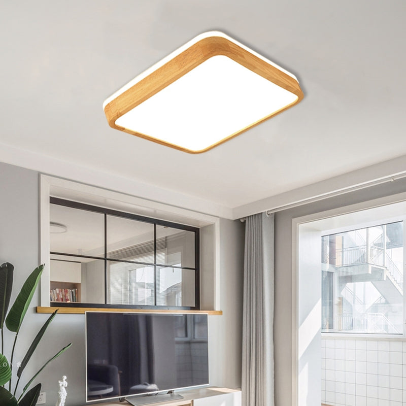 Muto Nordic Acrylic/Wood Flush Mount Ceiling Light Wood - Neutral Decor