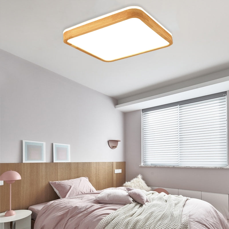 Muto Nordic Acrylic/Wood Flush Mount Ceiling Light Wood - Neutral Decor