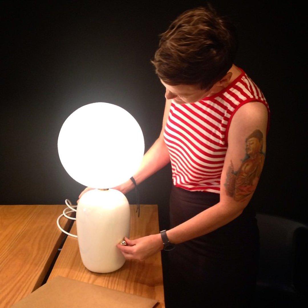Nyxen Glass Industrial Table Lamp