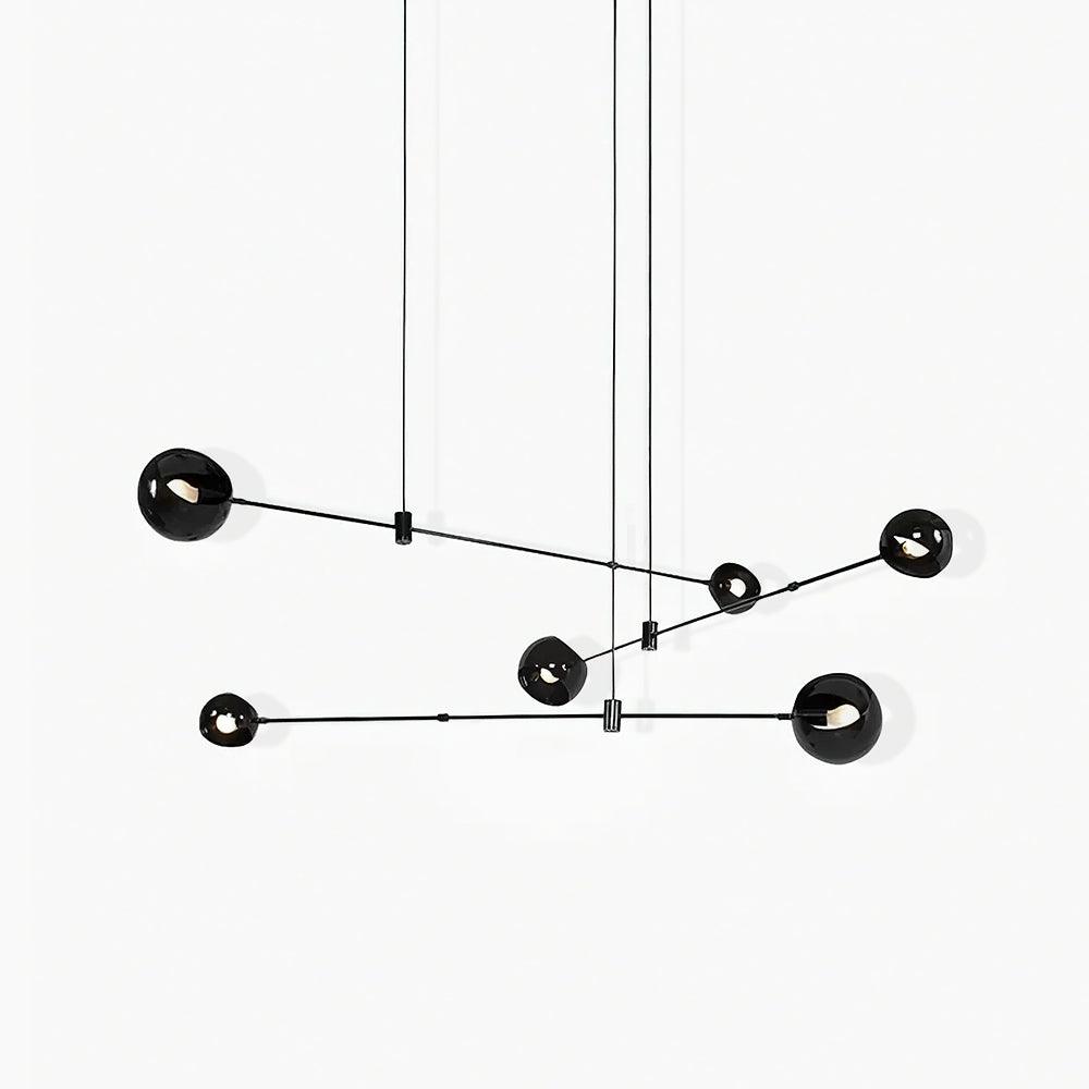 Celanella Chandelier Black Glass Acaba Elegant