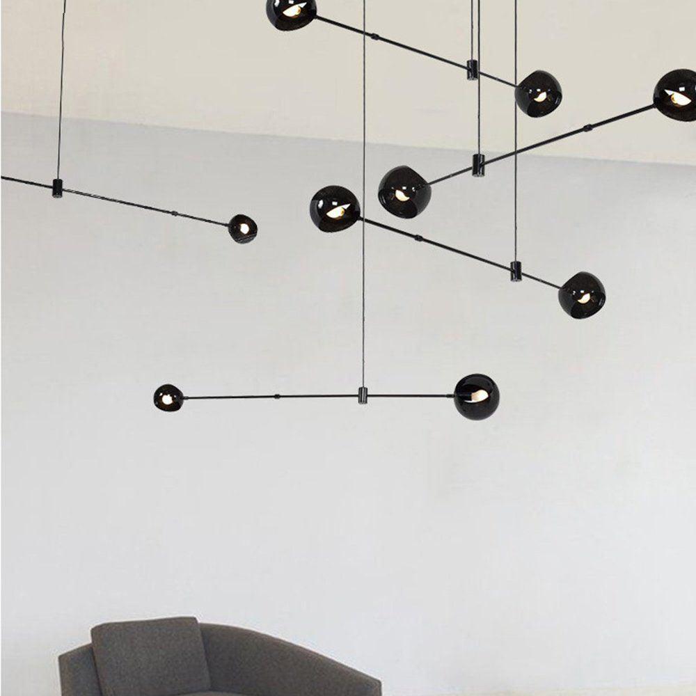 Celanella Chandelier Black Glass Acaba Elegant
