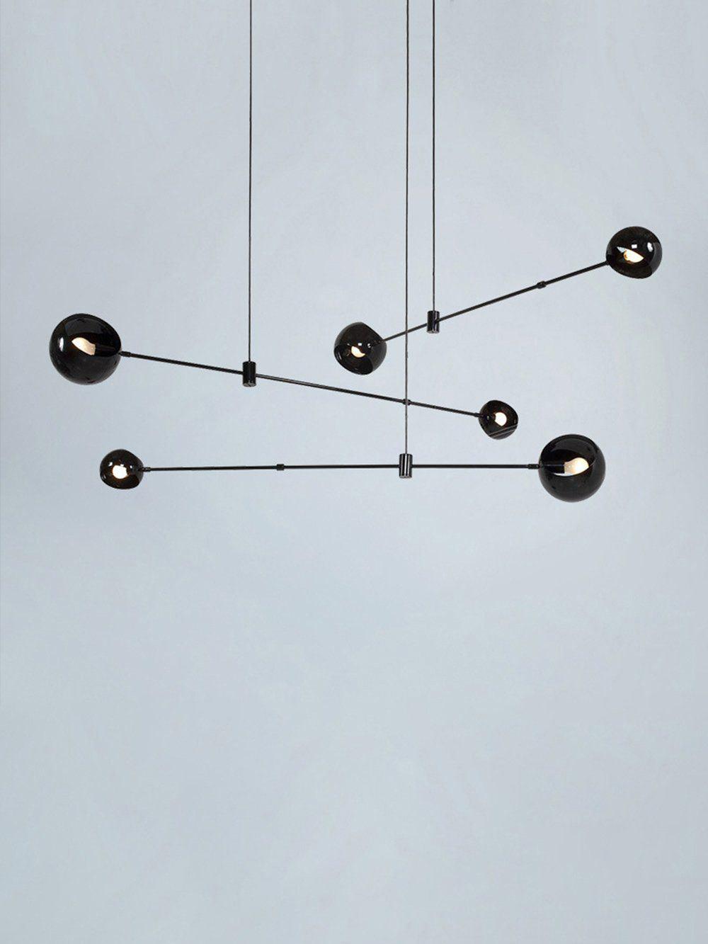 Celanella Chandelier Black Glass Acaba Elegant