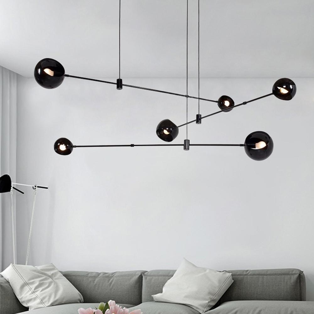 Celanella Chandelier Black Glass Acaba Elegant