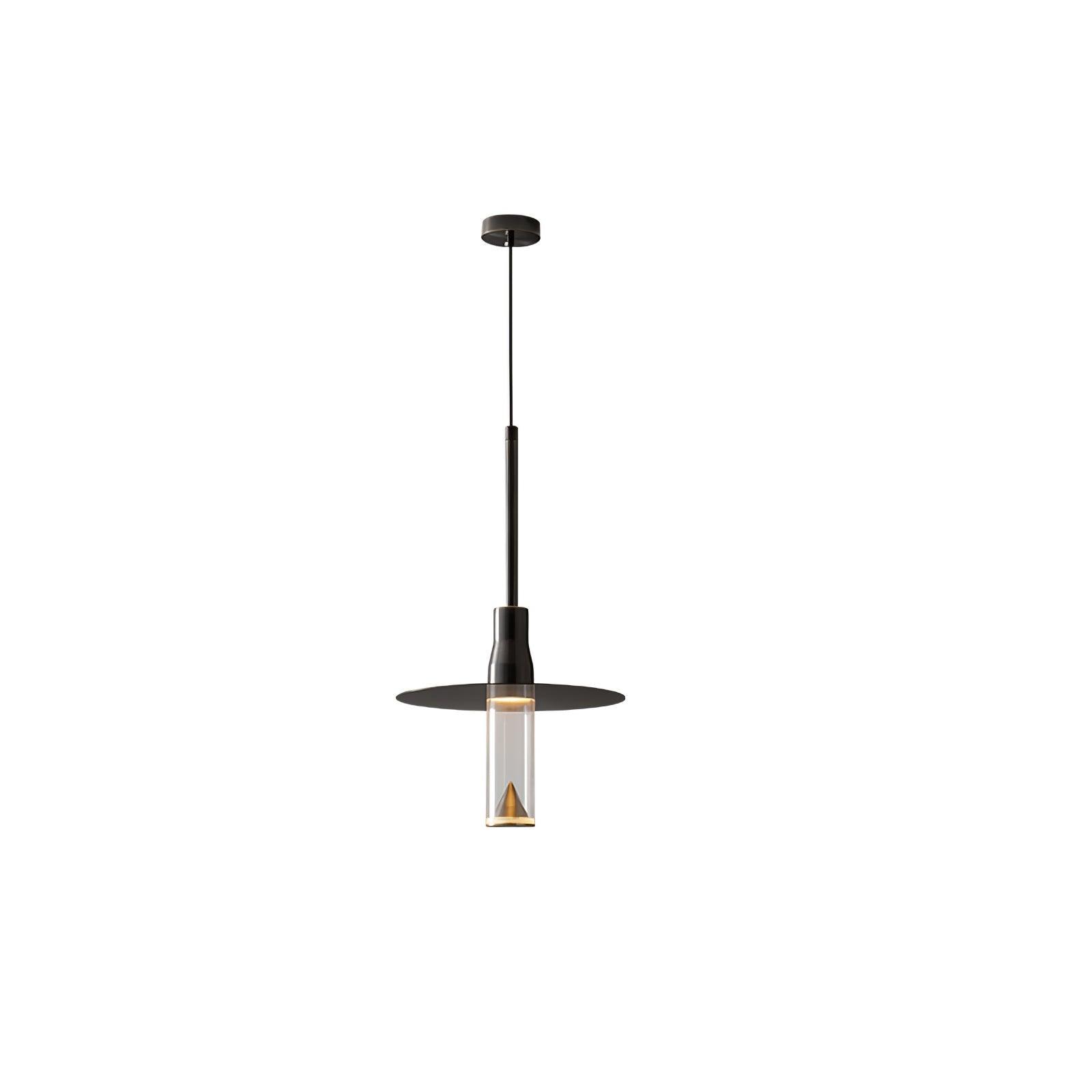 Lominex Pendant Lamp Acrylic Hat Plate Chrome Modern