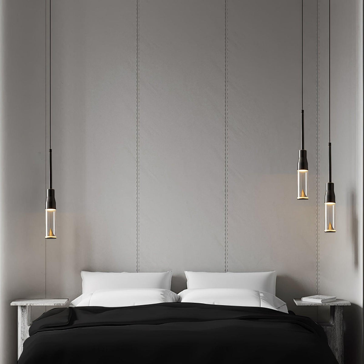 Lominex Pendant Lamp Acrylic Hat Plate Chrome Modern