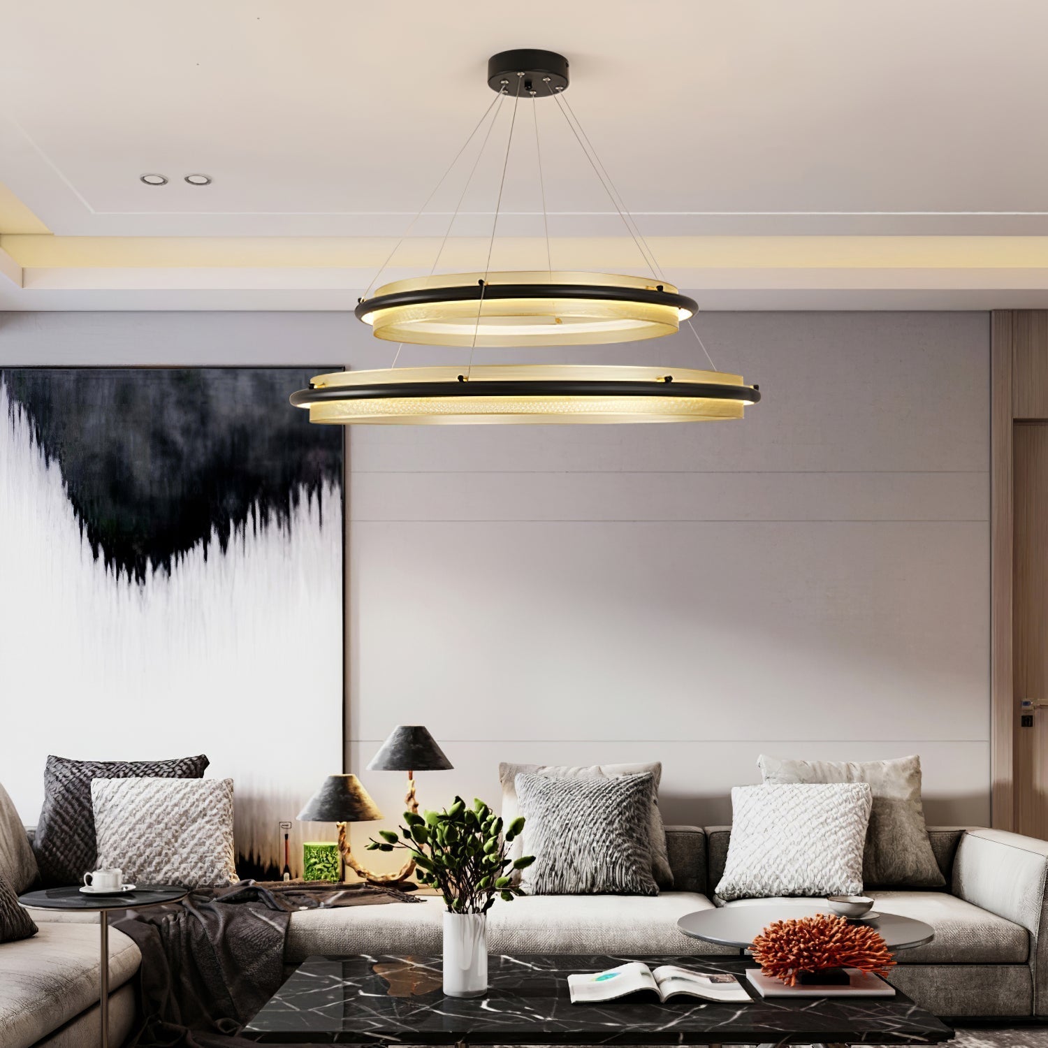 Erveliel Modern Minimalist LED Round Chandelier