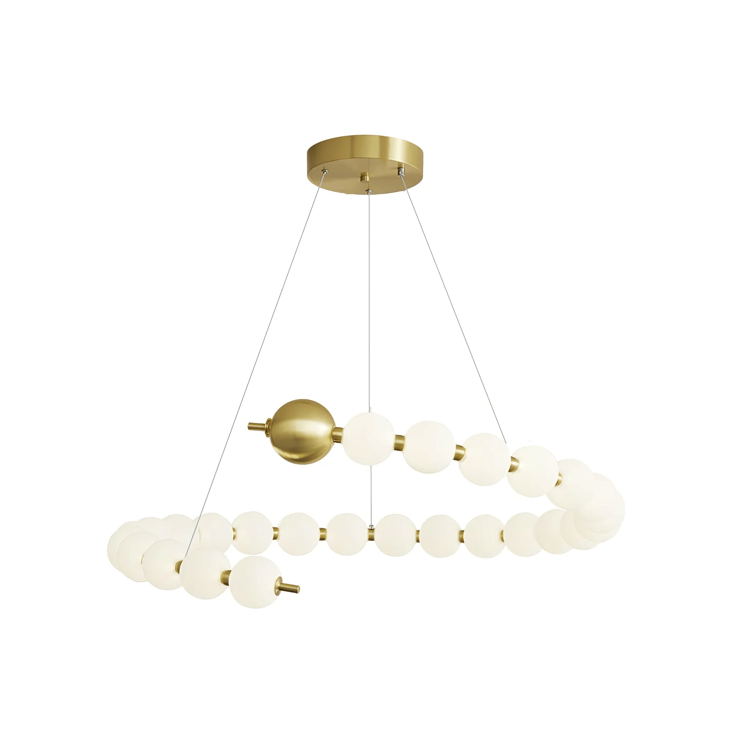 Cetalan Elegance Art Pearls Plastic Chandelier - Neutral Decor