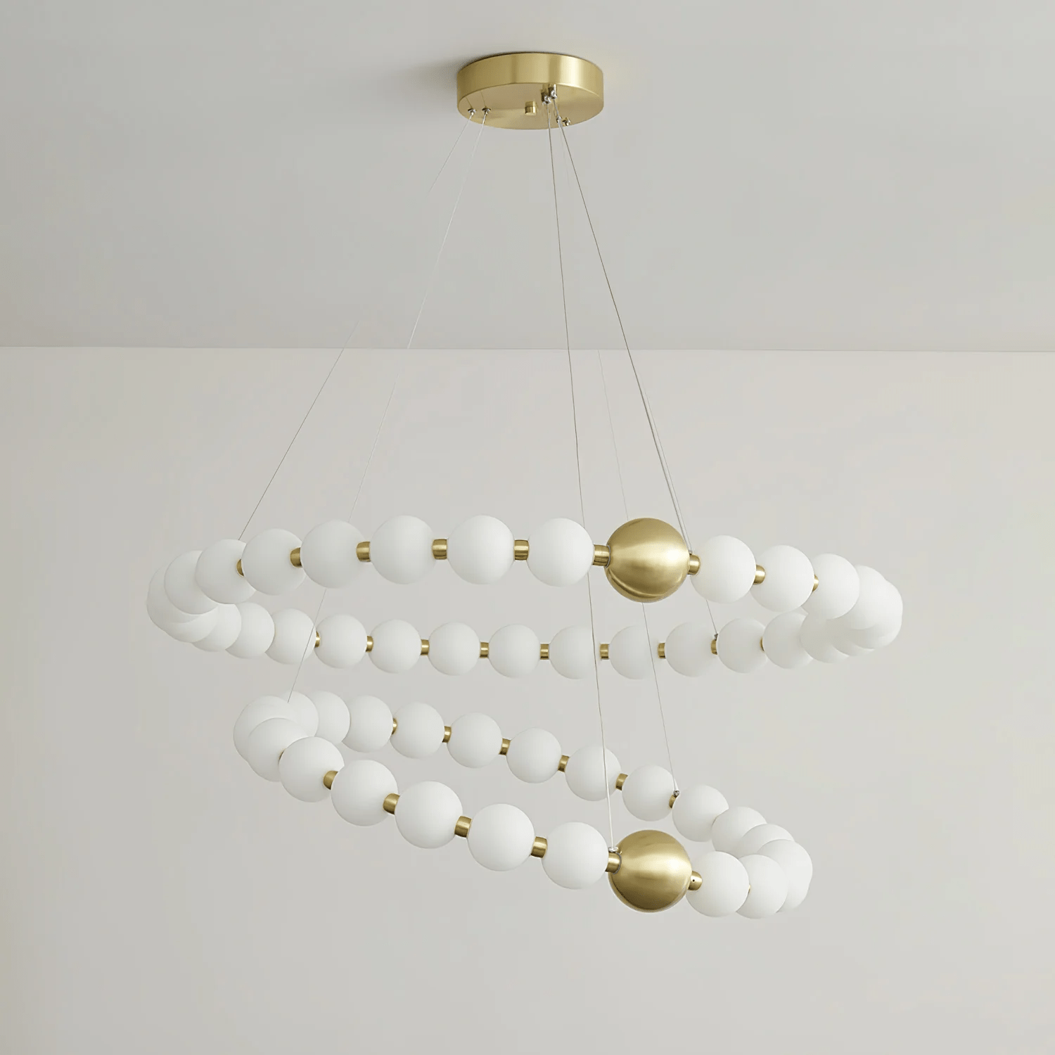 Cetalan Elegance Art Pearls Plastic Chandelier - Neutral Decor