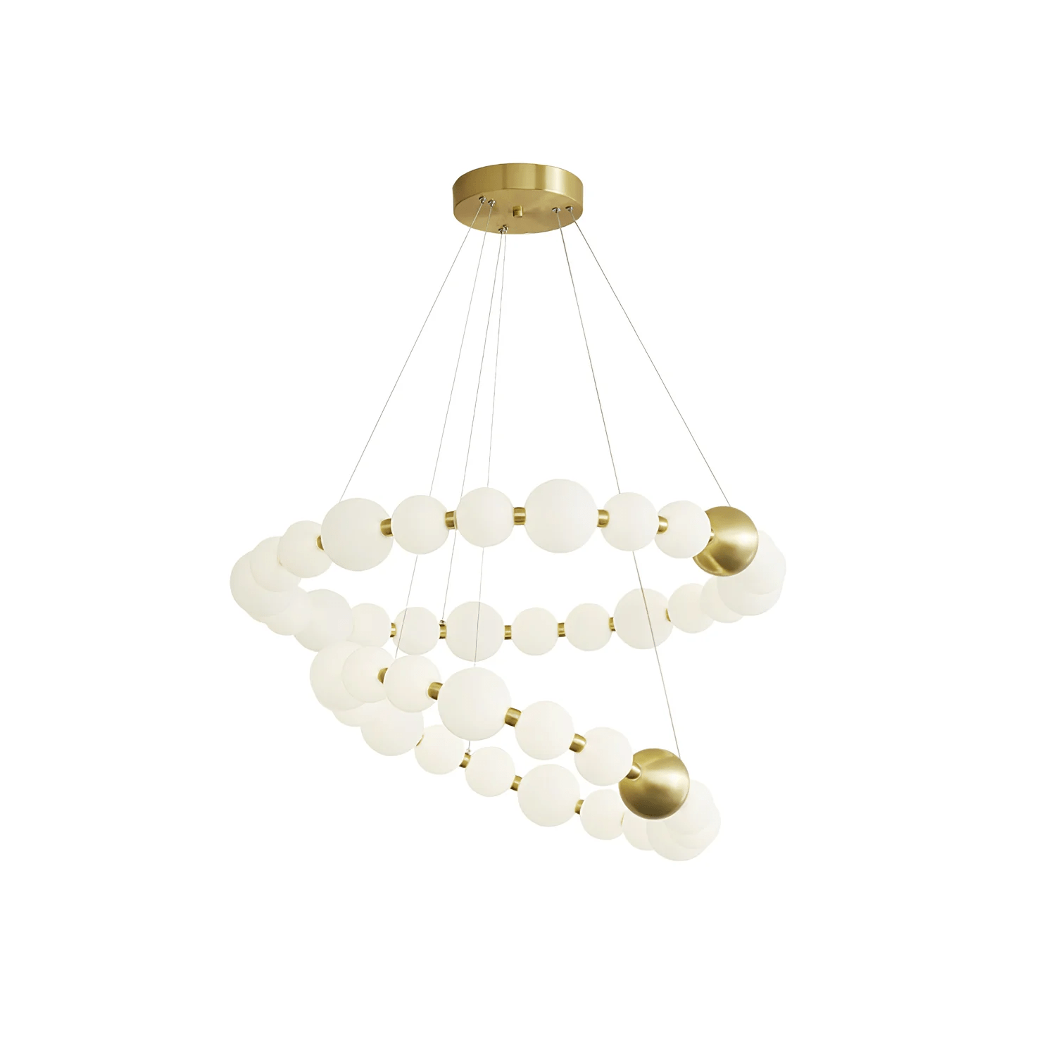 Cetalan Elegance Art Pearls Plastic Chandelier - Neutral Decor