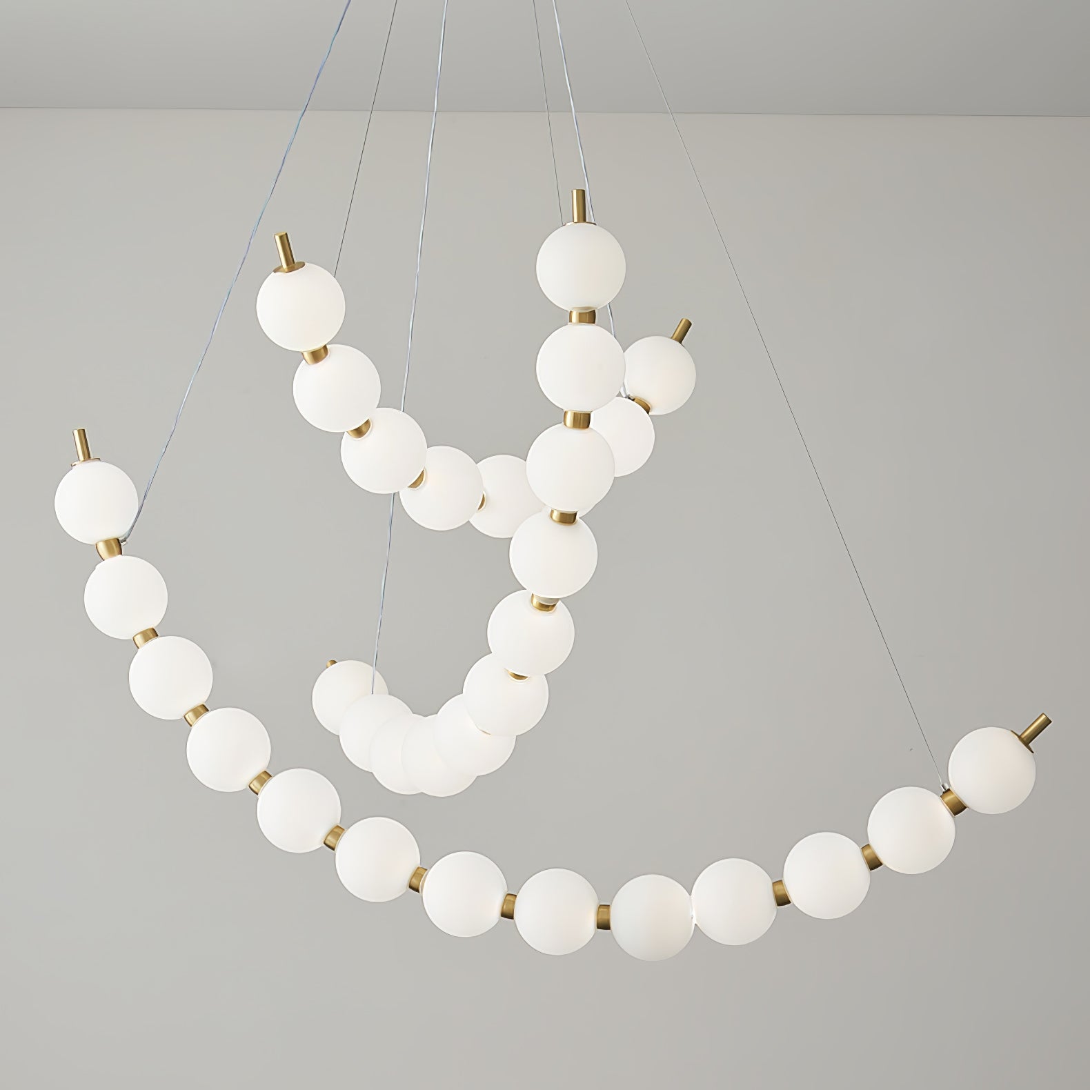Cetalan Elegance Art Pearls Plastic Chandelier - Neutral Decor