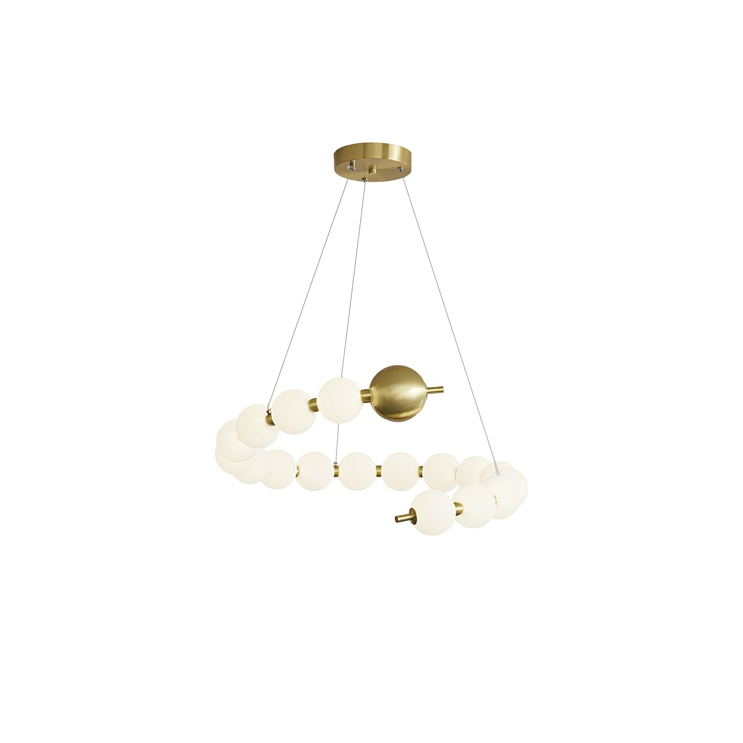 Cetalan Elegance Art Pearls Plastic Chandelier - Neutral Decor