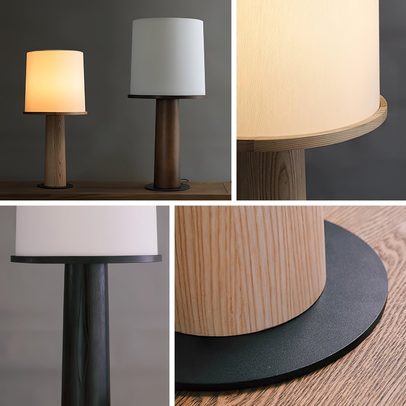 Rinirielle Wood Fabric Contemporary Table Lamp
