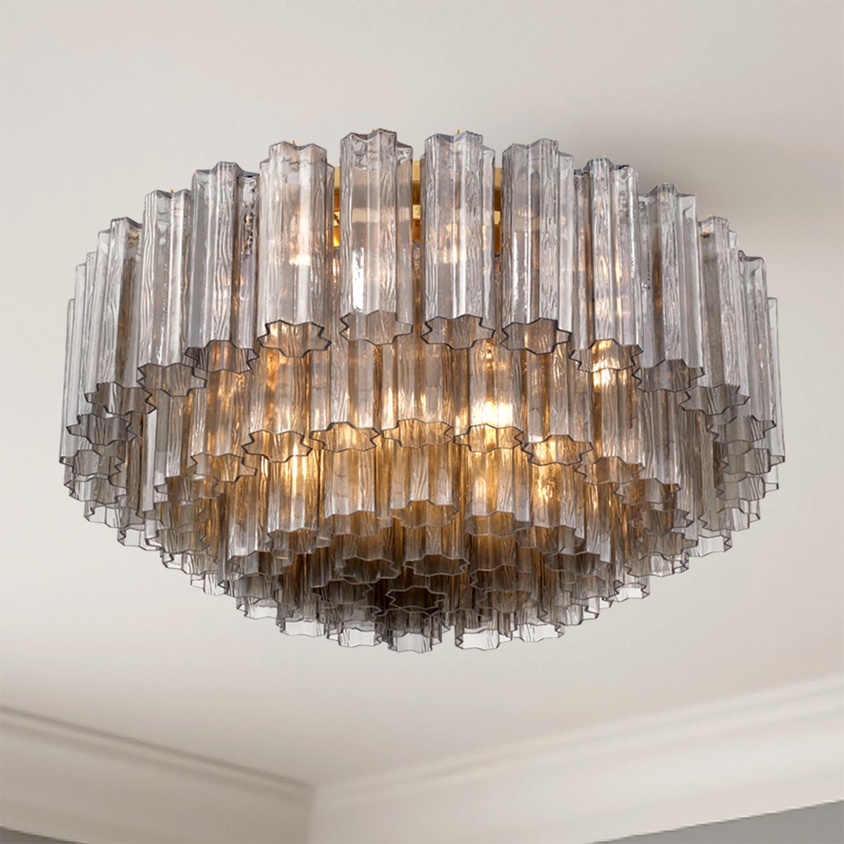 Eiruaya Ceiling Lamp Glass Tube Layered Amber
